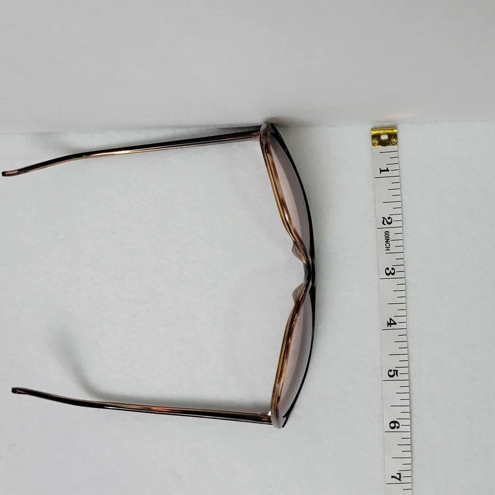 Vintage 1980s Oversized Sunglasses Black Flat Top Brow Tortoise Shell Taiwan ROC